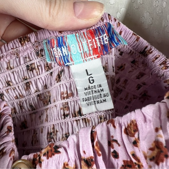 Urban Outfitters NWT Pink Ditzy Floral Milkmaid Babydoll Top - Picture 3 of 6